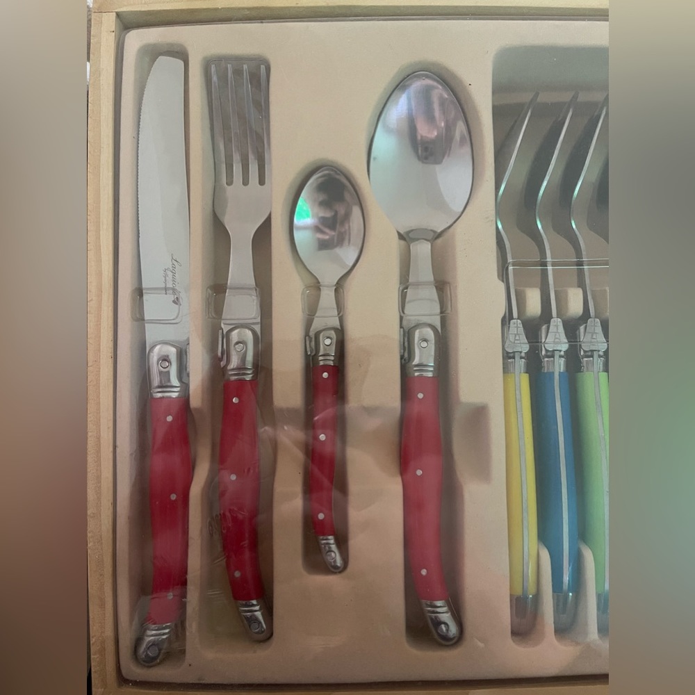 Stainless Steel Flatware Set with Wooden Box - Picture 2 of 3